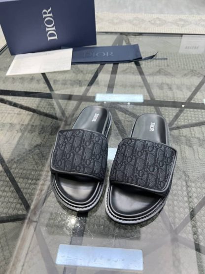 Replica Men's Dior Aqua Sandal Black Dior Oblique Jacquard - Image 7