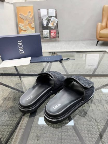 Replica Men's Dior Aqua Sandal Black Dior Oblique Jacquard - Image 6