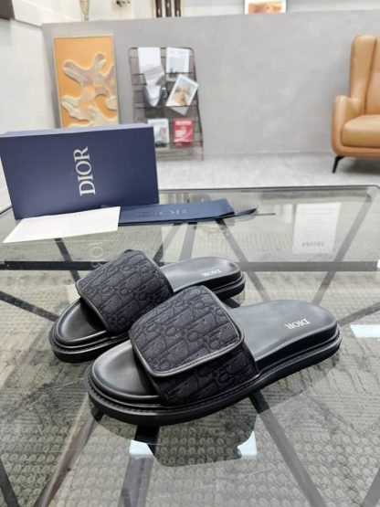 Replica Men's Dior Aqua Sandal Black Dior Oblique Jacquard - Image 5