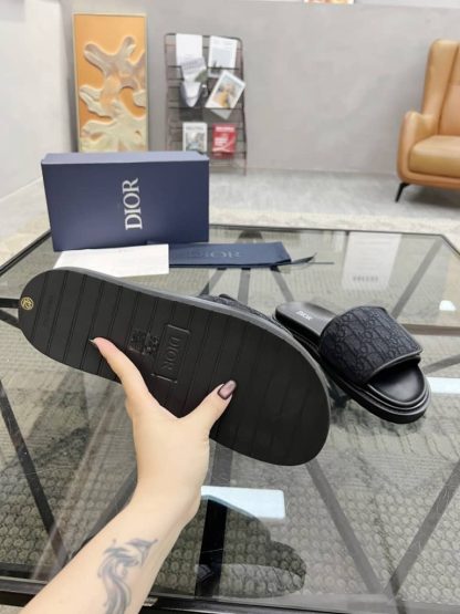 Replica Men's Dior Aqua Sandal Black Dior Oblique Jacquard - Image 2