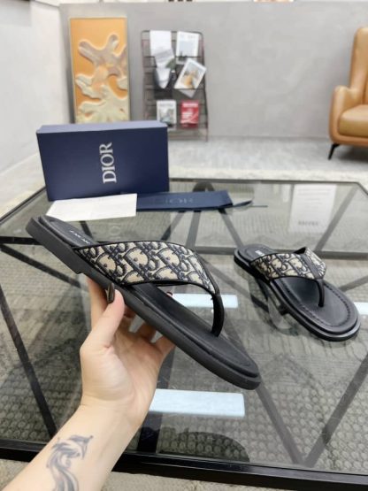 Replica Men's Dior Aqua Sandal Black Dior Oblique Jacquard - Image 7