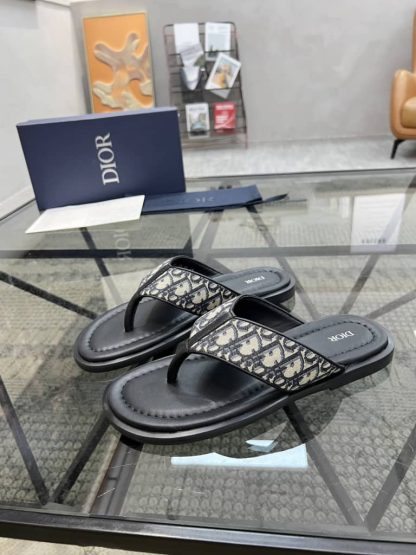 Replica Men's Dior Aqua Sandal Black Dior Oblique Jacquard - Image 6
