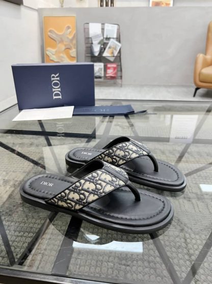 Replica Men's Dior Aqua Sandal Black Dior Oblique Jacquard - Image 5