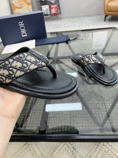 Replica Men's Dior Aqua Sandal Black Dior Oblique Jacquard - Image 3
