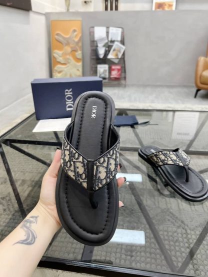 Replica Men's Dior Aqua Sandal Black Dior Oblique Jacquard - Image 2