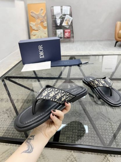Replica Men's Dior Aqua Sandal Black Dior Oblique Jacquard - Image 9