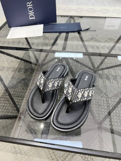 Replica Men's Dior Aqua Sandal Black Dior Oblique Jacquard - Image 8