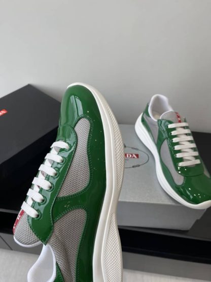 Replica Patent leather and technical fabric Prada America's Cup sneakers Green - Image 3