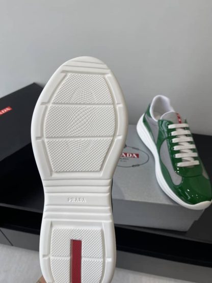 Replica Patent leather and technical fabric Prada America's Cup sneakers Green - Image 2