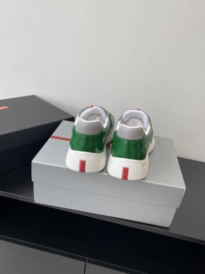 Replica Patent leather and technical fabric Prada America's Cup sneakers Green - Image 7