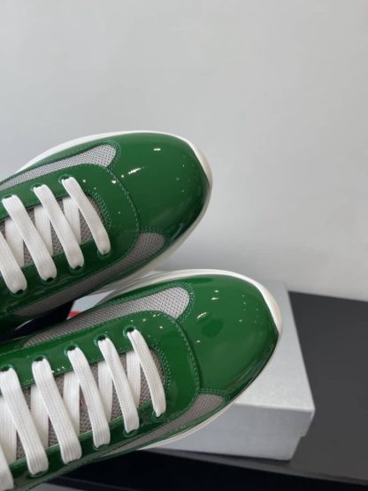 Replica Patent leather and technical fabric Prada America's Cup sneakers Green - Image 6