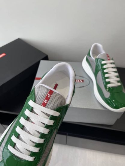 Replica Patent leather and technical fabric Prada America's Cup sneakers Green - Image 5