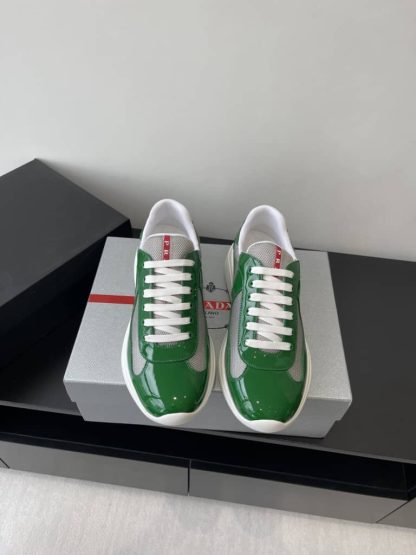 Replica Patent leather and technical fabric Prada America's Cup sneakers Green - Image 9