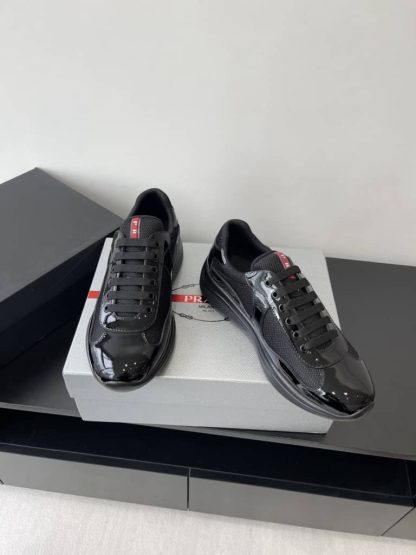 Replica Patent leather and technical fabric Prada America's Cup sneakers Black - Image 3