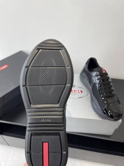 Replica Patent leather and technical fabric Prada America's Cup sneakers Black - Image 7