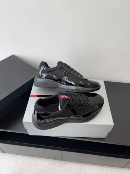 Replica Patent leather and technical fabric Prada America's Cup sneakers Black - Image 6