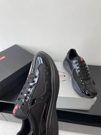 Replica Patent leather and technical fabric Prada America's Cup sneakers Black - Image 5