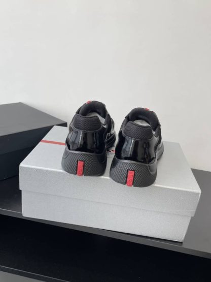 Replica Patent leather and technical fabric Prada America's Cup sneakers Black - Image 4