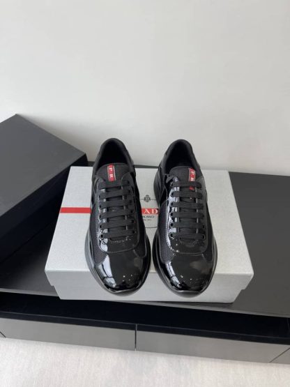 Replica Patent leather and technical fabric Prada America's Cup sneakers Black - Image 8