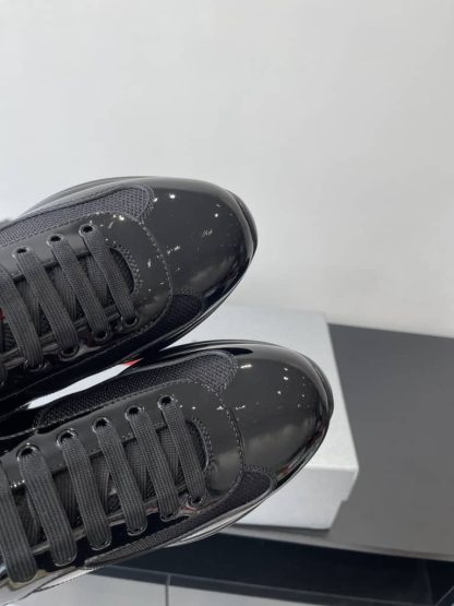 Replica Patent leather and technical fabric Prada America's Cup sneakers Black - Image 9