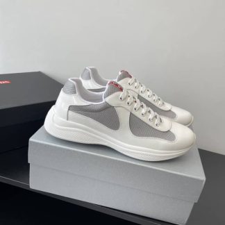 Replica Patent leather and technical fabric Prada America's Cup sneakers White