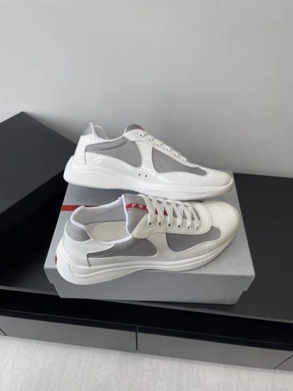 Replica Patent leather and technical fabric Prada America's Cup sneakers White - Image 5