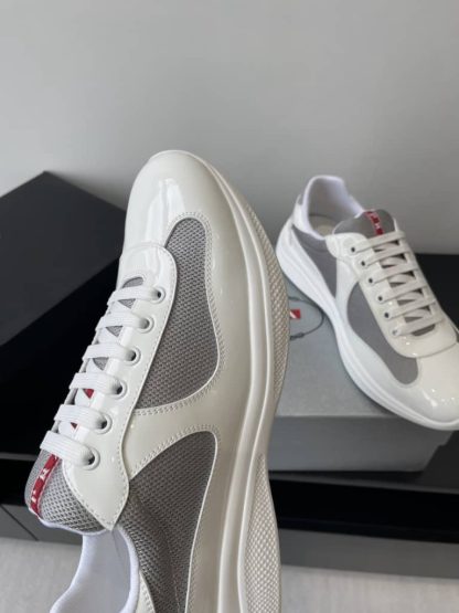 Replica Patent leather and technical fabric Prada America's Cup sneakers White - Image 4