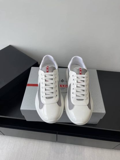 Replica Patent leather and technical fabric Prada America's Cup sneakers White - Image 8