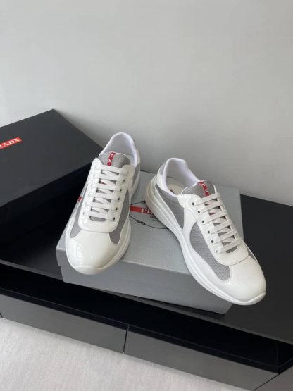Replica Patent leather and technical fabric Prada America's Cup sneakers White - Image 6