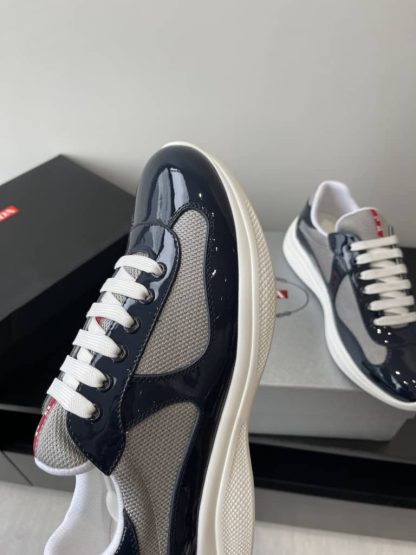 Replica Patent leather and technical fabric Prada America's Cup sneakers Royal Blue - Image 6