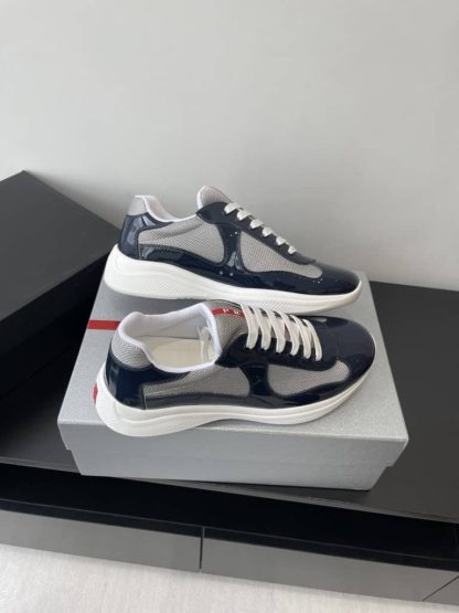 Replica Patent leather and technical fabric Prada America's Cup sneakers Royal Blue - Image 10