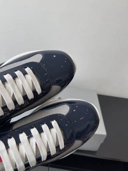 Replica Patent leather and technical fabric Prada America's Cup sneakers Royal Blue - Image 8