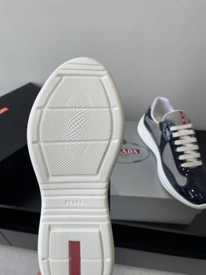 Replica Patent leather and technical fabric Prada America's Cup sneakers Royal Blue - Image 7
