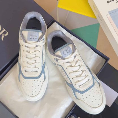 Replica Dior B27 Uptown Low-Top Sneaker in White Blue - Image 4
