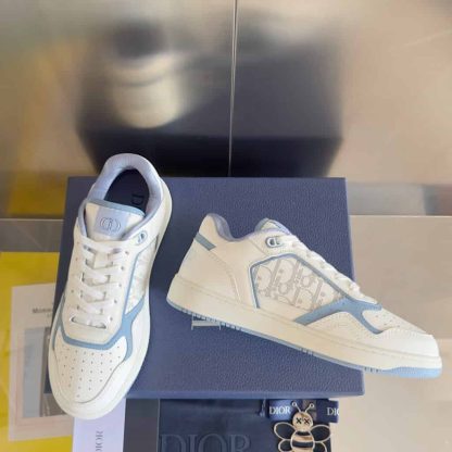 Replica Dior B27 Uptown Low-Top Sneaker in White Blue - Image 5