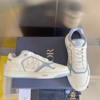 Replica Dior B27 Uptown Low-Top Sneaker in White Blue