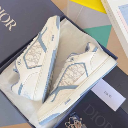 Replica Dior B27 Uptown Low-Top Sneaker in White Blue - Image 6