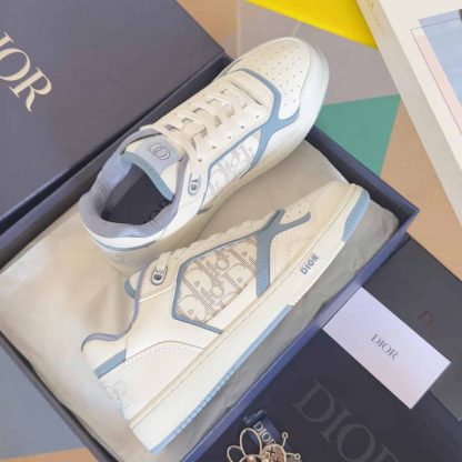 Replica Dior B27 Uptown Low-Top Sneaker in White Blue - Image 8