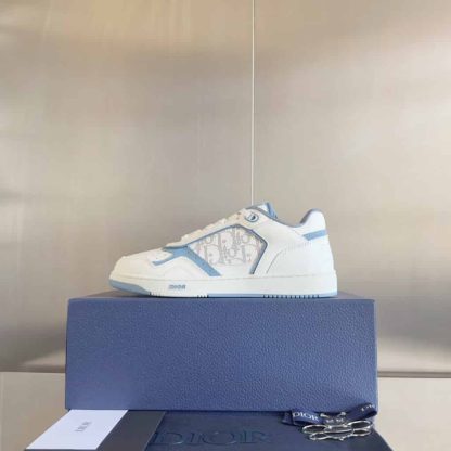 Replica Dior B27 Uptown Low-Top Sneaker in White Blue - Image 3