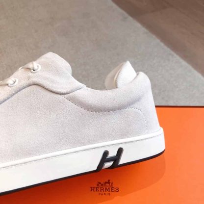 Replica Hermes Kid Sneaker 2025 Men Women in grey suede - Image 7