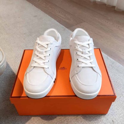 Replica Hermes Kid Sneaker 2025 Men Women in grey suede - Image 9
