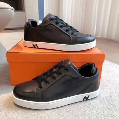 Replica Hermes Kid Sneaker 2025 Men Women in black - Image 7