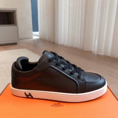 Replica Hermes Kid Sneaker 2025 Men Women in black - Image 2