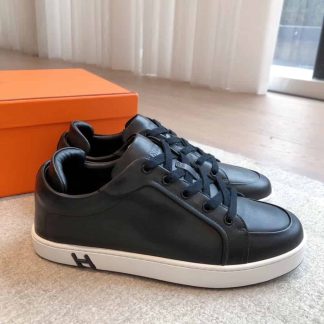 Replica Hermes Kid Sneaker 2025 Men Women in black