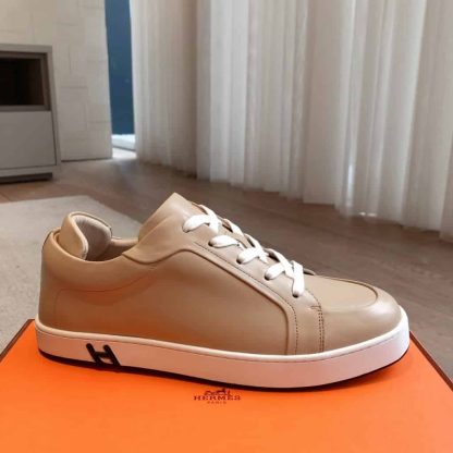 Replica Hermes Kid Sneaker 2025 Men Women in beige - Image 8