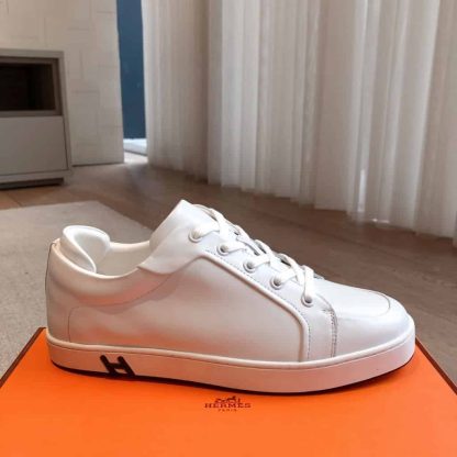 Replica Hermes Kid Sneaker 2025 Men Women in white - Image 4