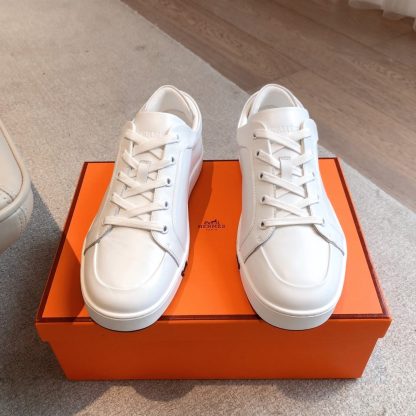 Replica Hermes Kid Sneaker 2025 Men Women in white - Image 9