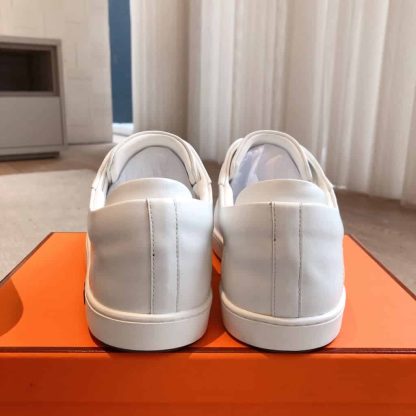 Replica Hermes Kid Sneaker 2025 Men Women in white - Image 5