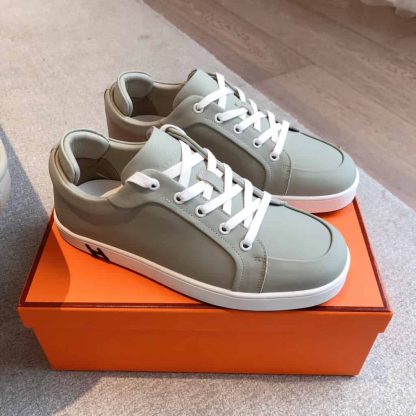 Replica Hermes Kid Sneaker 2025 Men Women in Grey - Image 8