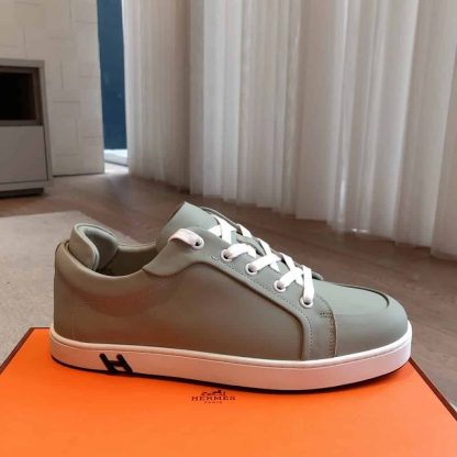 Replica Hermes Kid Sneaker 2025 Men Women in Grey - Image 3